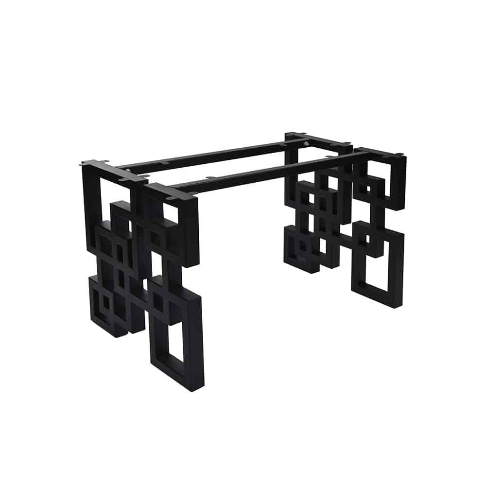 Sort stjernestel i metal til plankebord – moderne og stabilt design