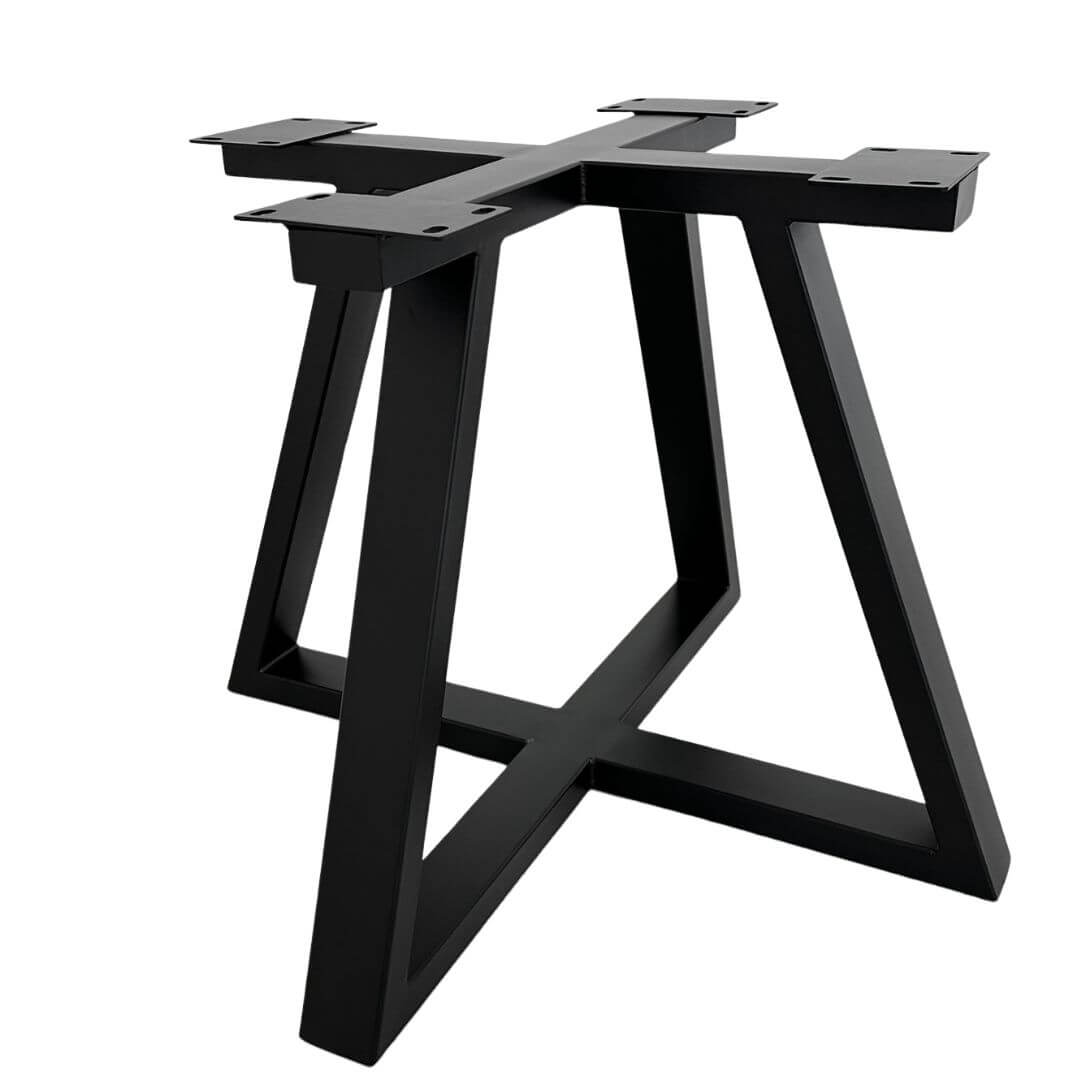 Bordben Dobbelt Trapez – Sort Stel til Rundt Plankebord