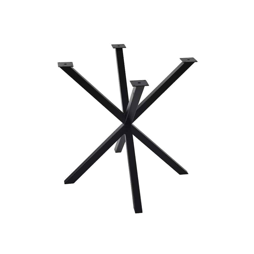 Moderne bordben i stål – ideelt til runde spiseborde i massivt træ