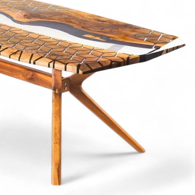Eksklusivt Valnød Epoxy Spisebord