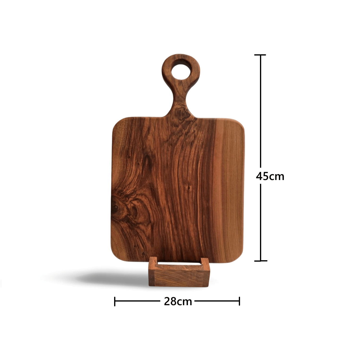 Skaerebraet med håndtag i massiv valnød