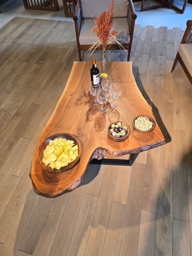 Sofabord Valnød 150×65-94 cm