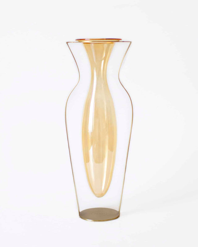 Vase i Glas og Messing