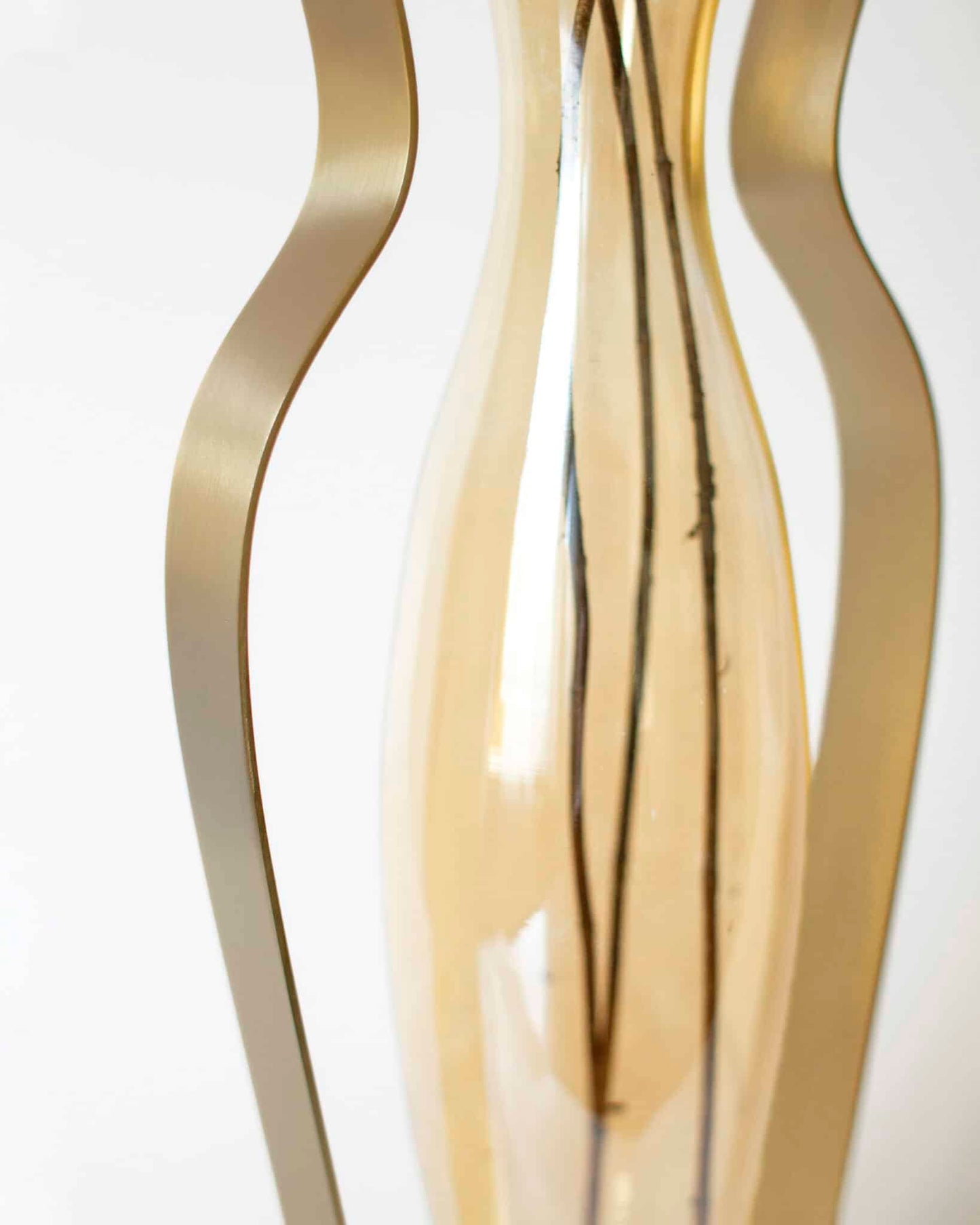 Vase i Glas og Messing