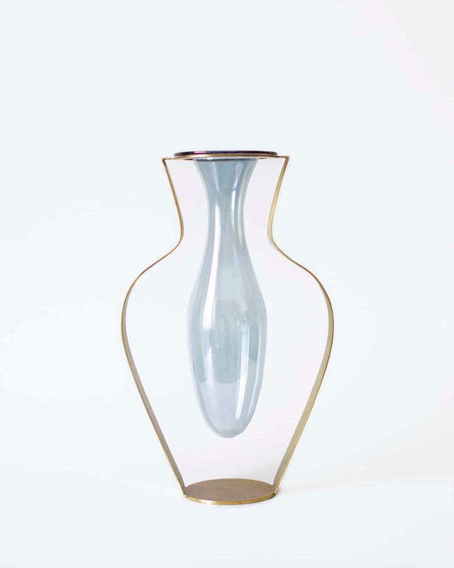 Vase i Glas og Messing