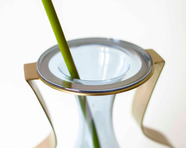 Vase i Glas og Messing