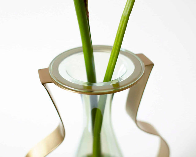 Vase i Glas og Messing