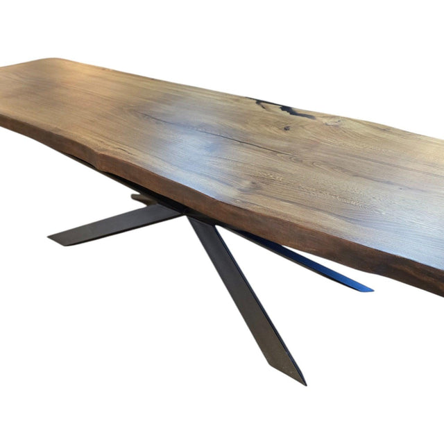 Plankebord i Massivt Egetræ – Én Hel Planke – 350x83/91/105 cm