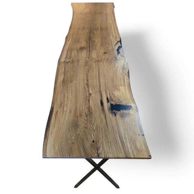Plankebord i Massivt Egetræ – Én Hel Planke – 350x83/91/105 cm