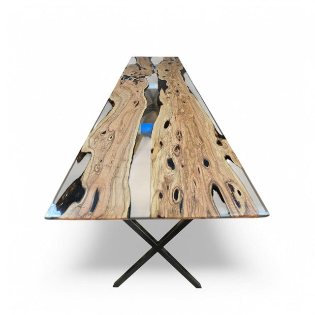 Plankebord i Massivt Oliventræ – 250×110 cm – Klar Epoxy