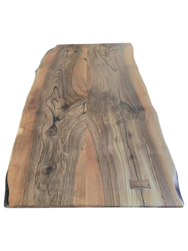 sofabord træ 140x90/100 cm med natur kant