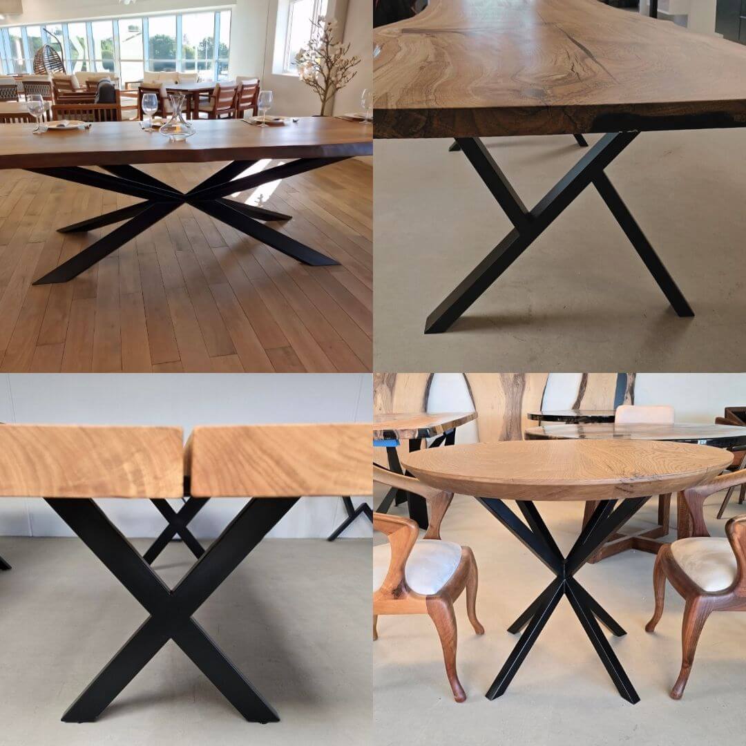 Bordben i X-form til plankebord – stærk og stilfuld løsning