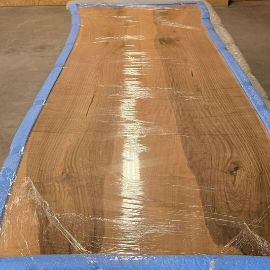 Rå planke i massiv europæisk valnød 250x100 cm klar til plankebord