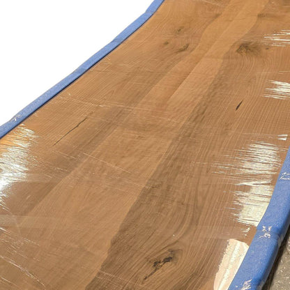 Massiv europæisk valnøddeplanke 250x100 cm med naturkant