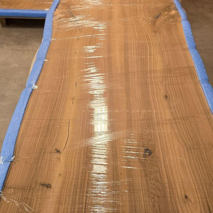 Rå planke i massiv europæisk valnød 260x100 cm klar til plankebord