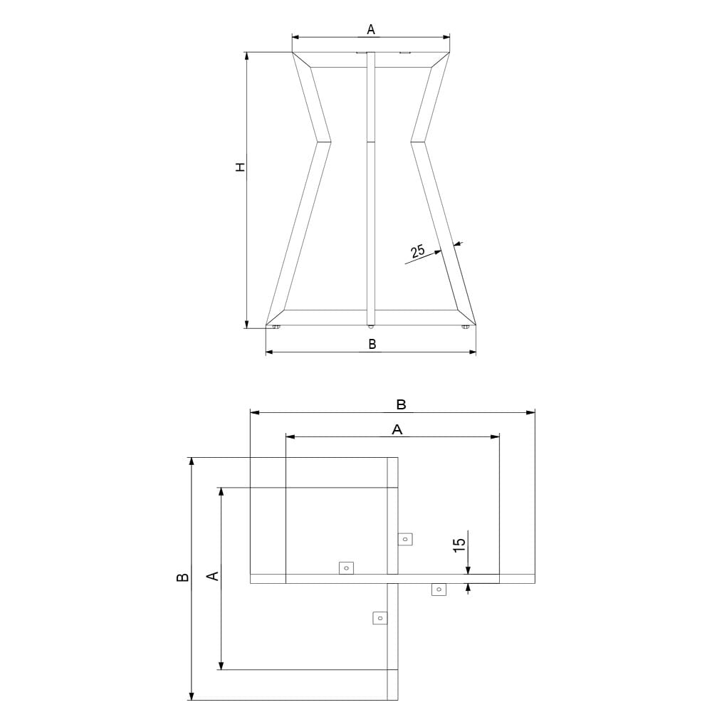 Bordben metal model Twist - til Runde Sofaborde