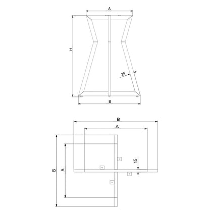 Bordben metal model Twist - til Runde Sofaborde