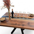 Sofabord i valnød med epoxy – 120x70 cm 