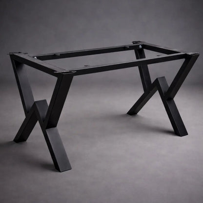 Bordben "M-Design" – Sort Metal Stel til Plankeborde (70x160–250 cm)