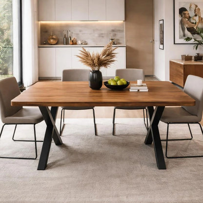 Bordben "X-Form" – Metal til Plankeborde (70x160–250 cm)