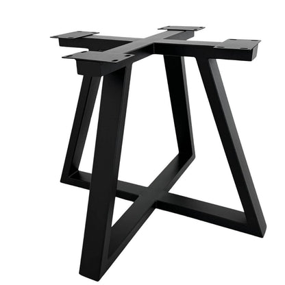 Bordben Dobbelt Trapez – Sort Stel til Rundt Plankebord