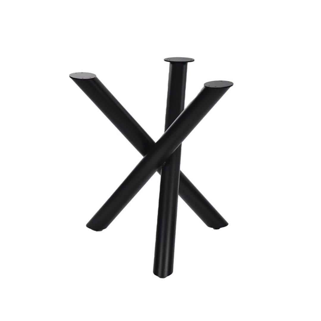 Bordben Kryds – Sort Stel til Rundt Spisebord