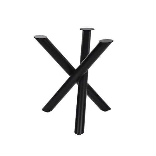 Bordben Kryds – Sort Stel til Rundt Spisebord