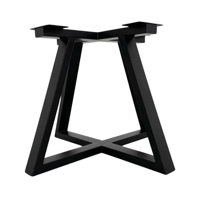 Bordben Dobbelt Trapez – Sort Stel til Rundt Plankebord