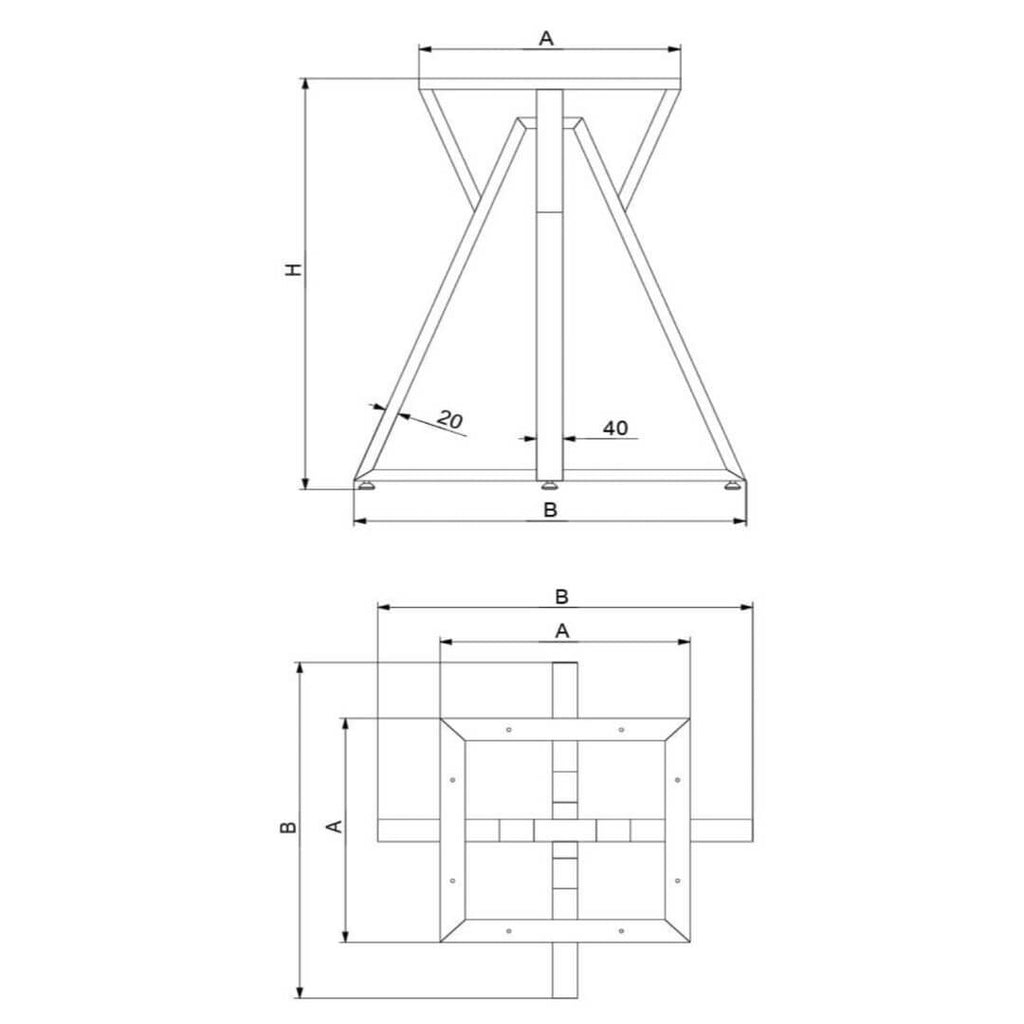 Bordben Twist – Sort Stel til Rundt Plankebord