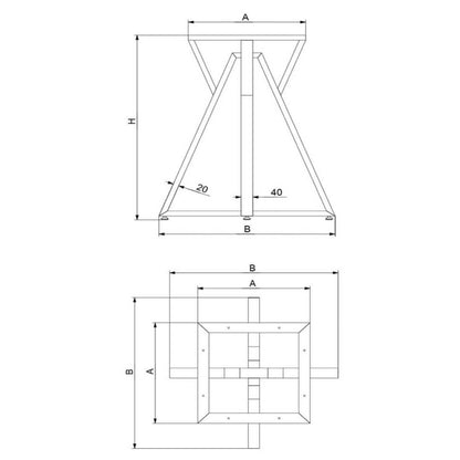 Bordben Twist – Sort Stel til Rundt Plankebord