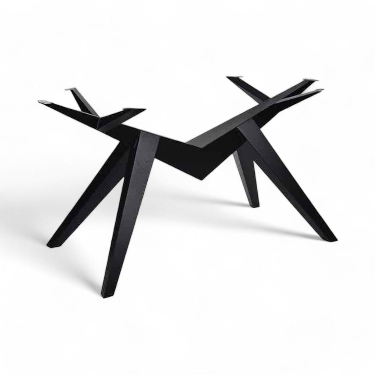 Bordben "V-Design" – Sort Metal Stel til Plankeborde (72 x 140 cm)