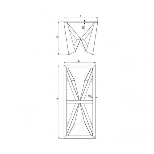 Bordben "Diamond" – Sort Metal Stel til Plankeborde (70x160 cm)