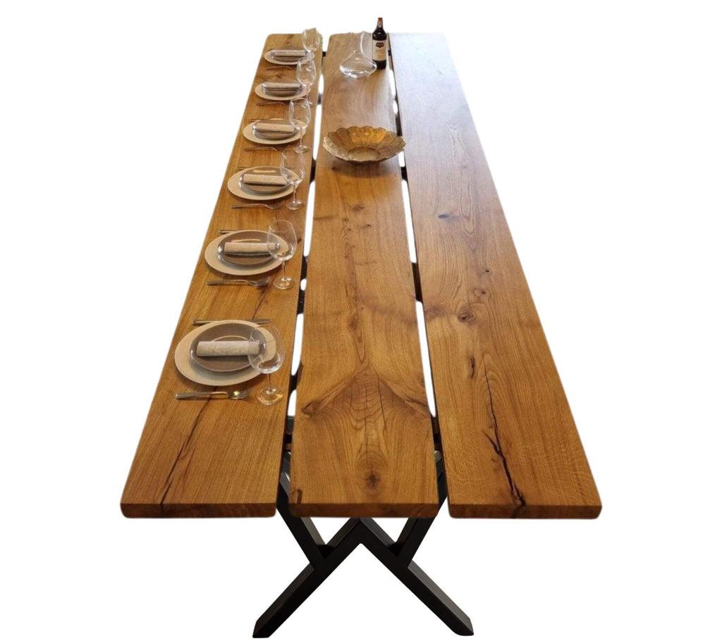 Plankebord i Egetræ – 350x106 cm