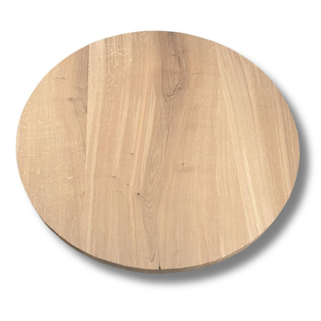 Rundt plankebord i eg (tykkelse: 6 cm)