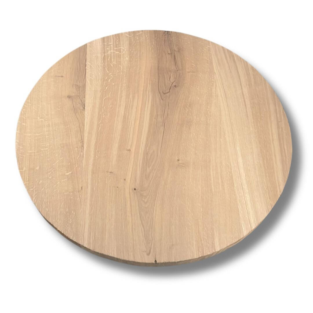 Rundt plankebord i eg (tykkelse: 6 cm)