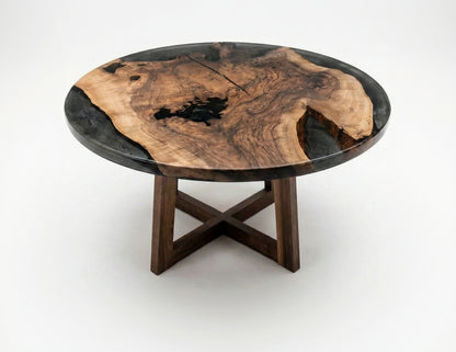 Epoxy Plankebord i Valnød – Ø145 cm