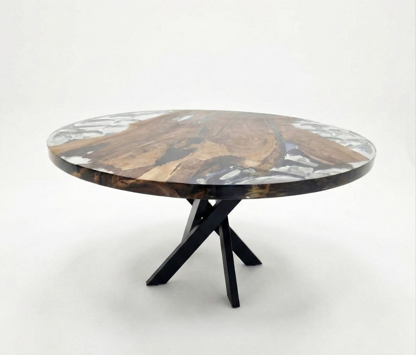 Epoxy Plankebord i Valnød – Ø145 cm