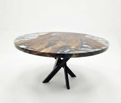 Epoxy Plankebord i Valnød – Ø145 cm