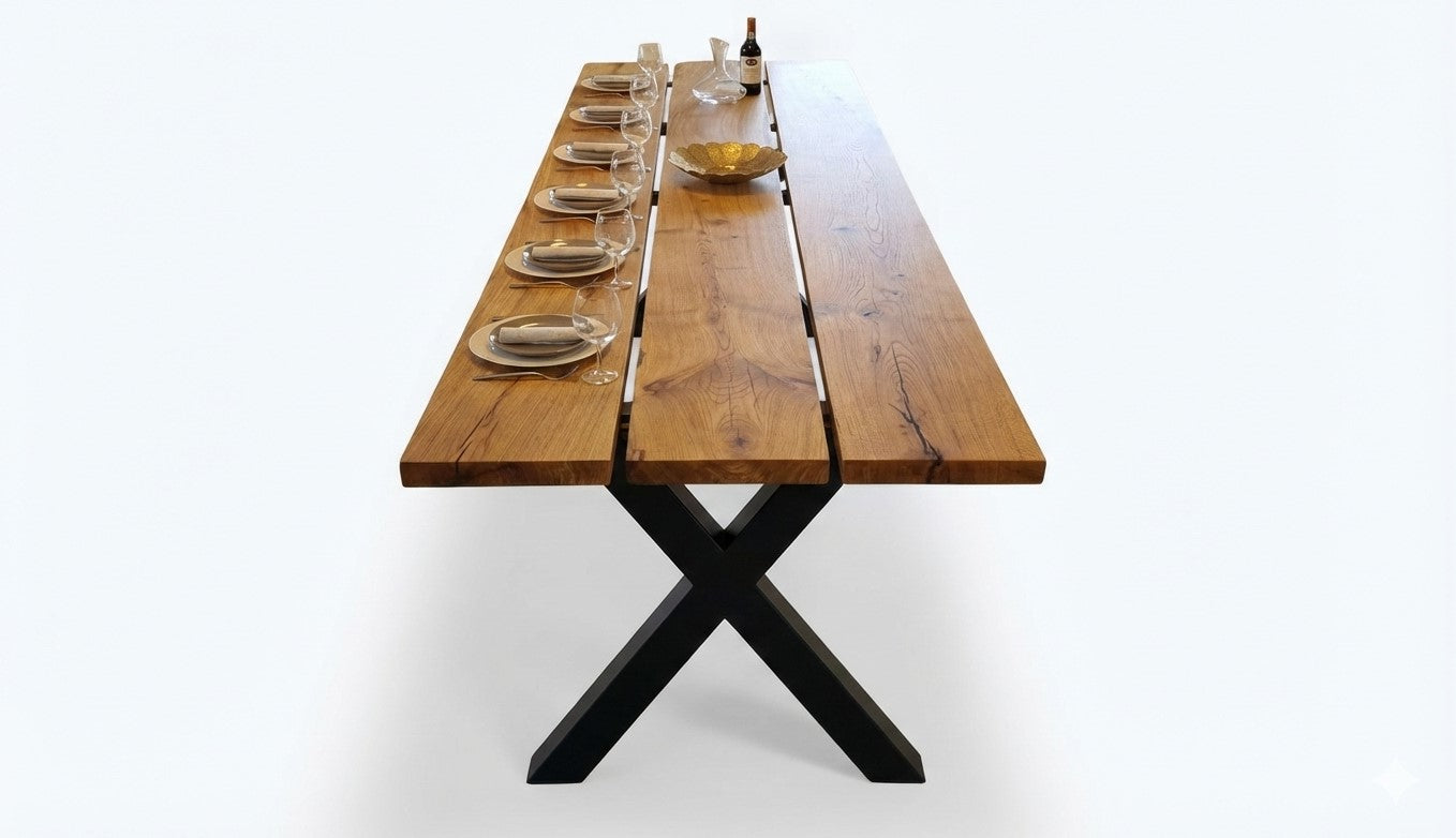 Plankebord i Egetræ – 350x106 cm