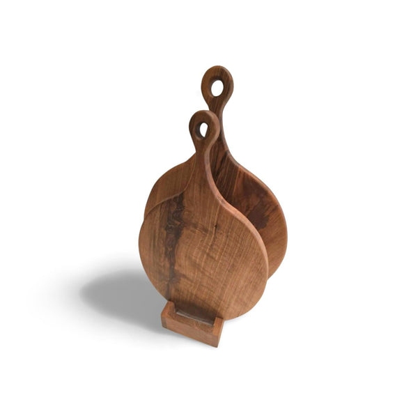 Skaerebraet med håndtag i massiv valnød