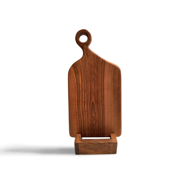 Skærebræt specialmodel i massiv valnød med holder fra Træverden