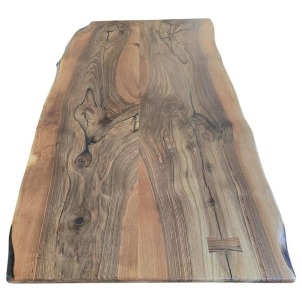 sofabord træ 140x90/100 cm med natur kant