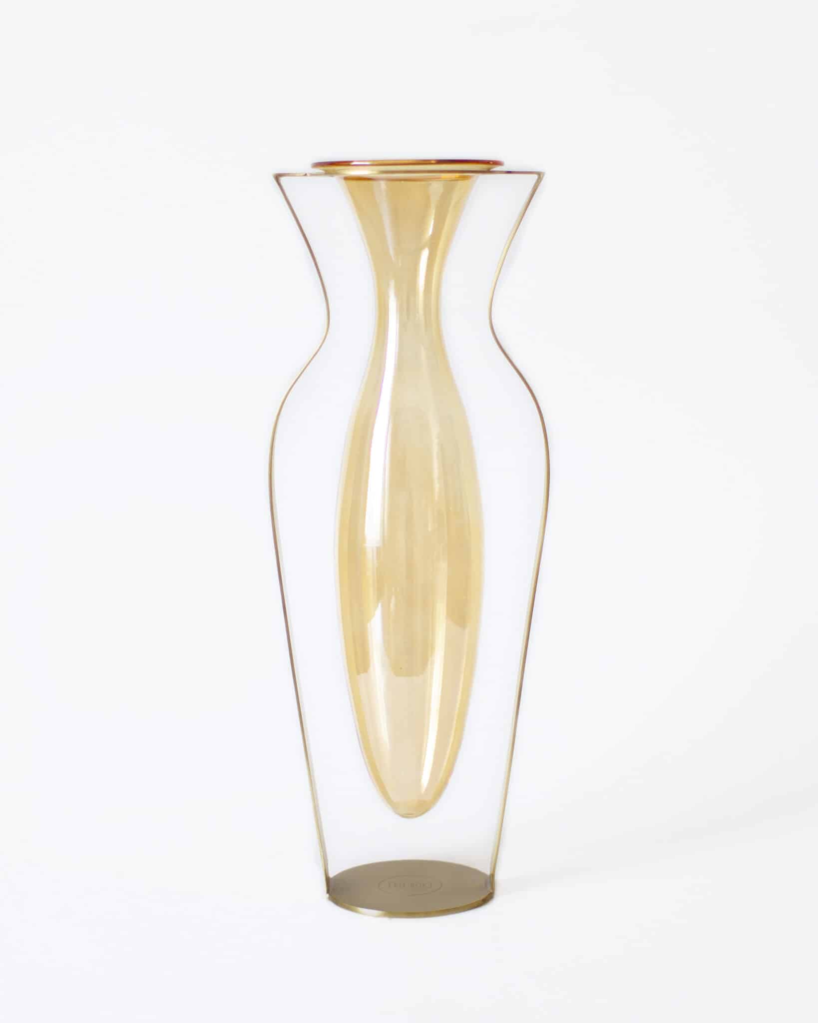 Vase i Glas og Messing