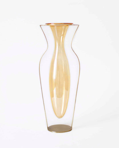 Vase i Glas og Messing