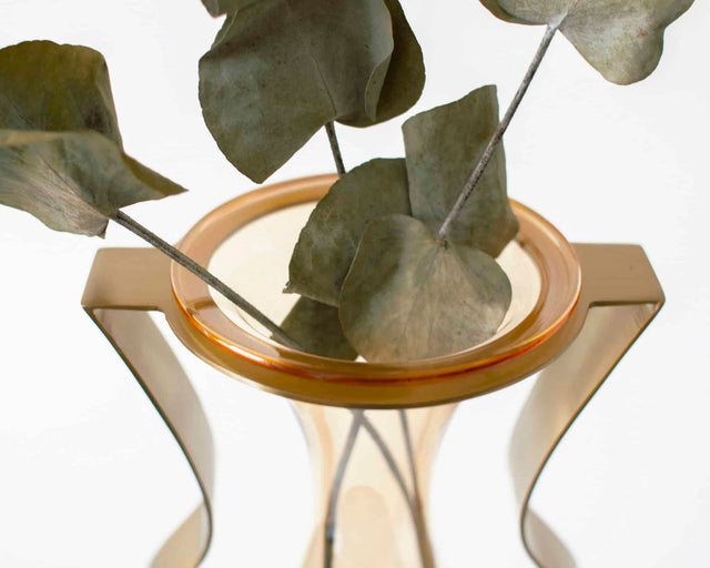 Vase i Glas og Messing