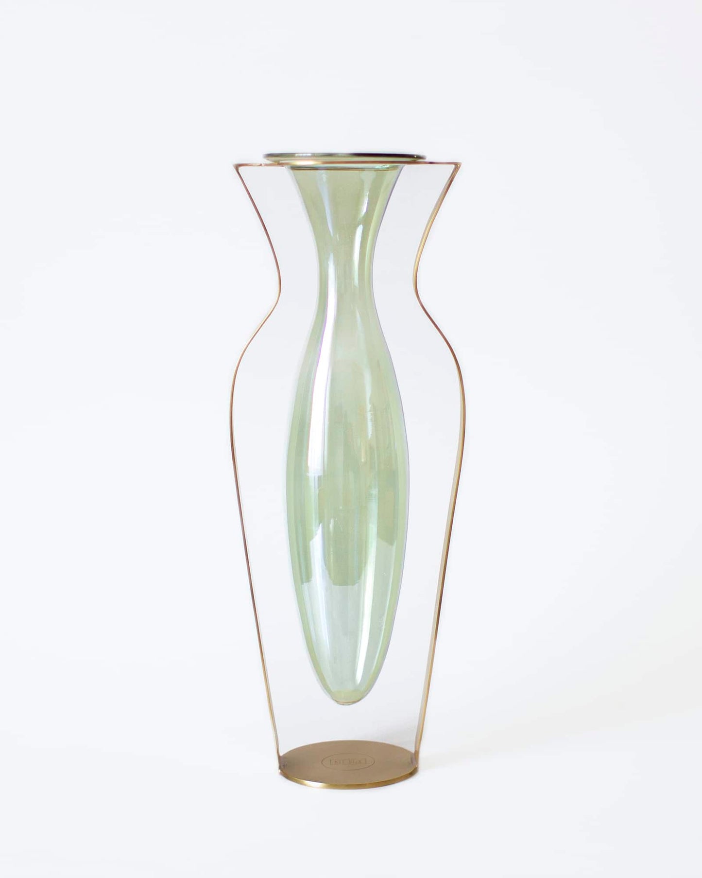 Vase i Glas og Messing