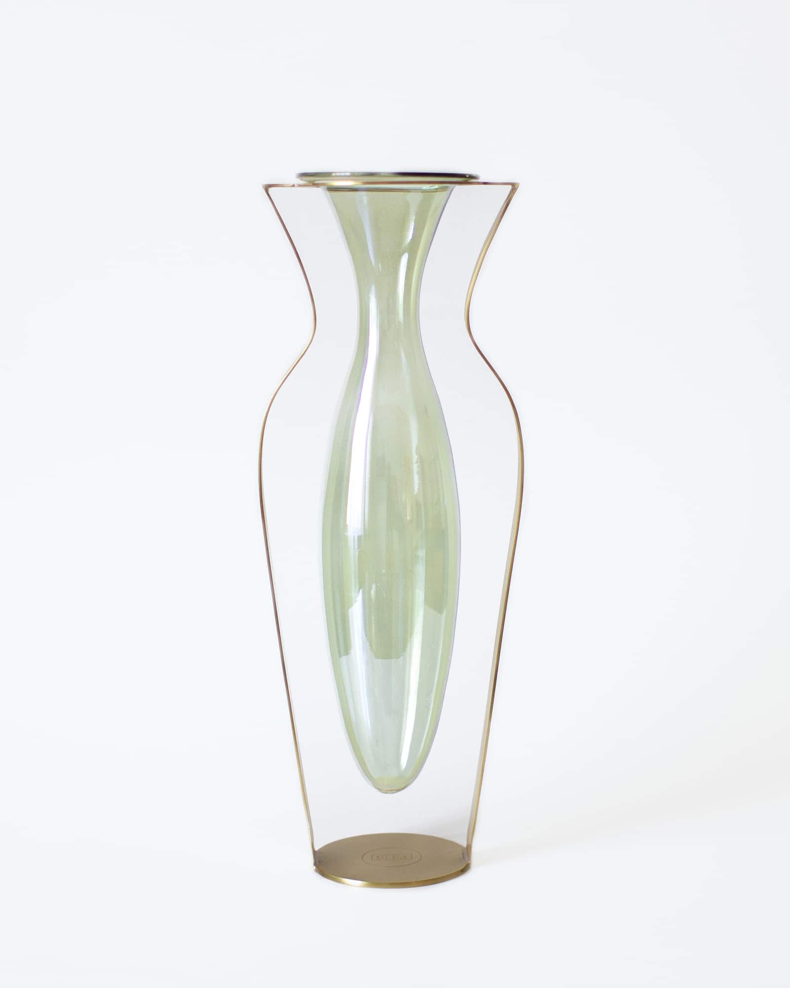 Vase i Glas og Messing