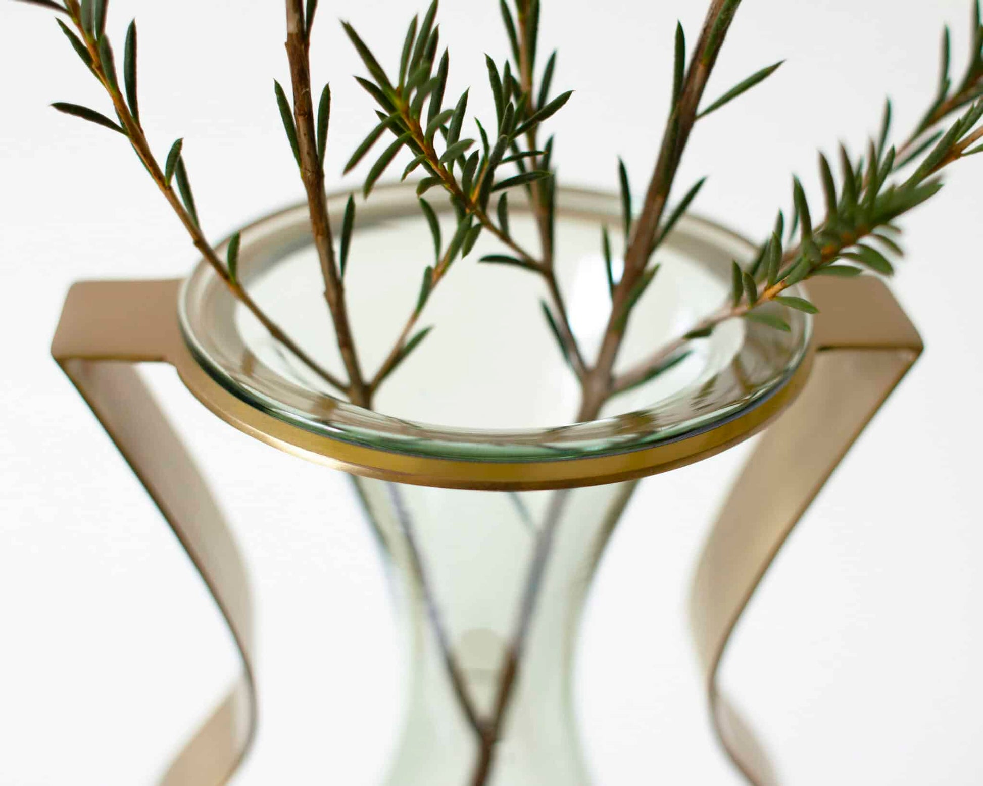 Vase i Glas og Messing