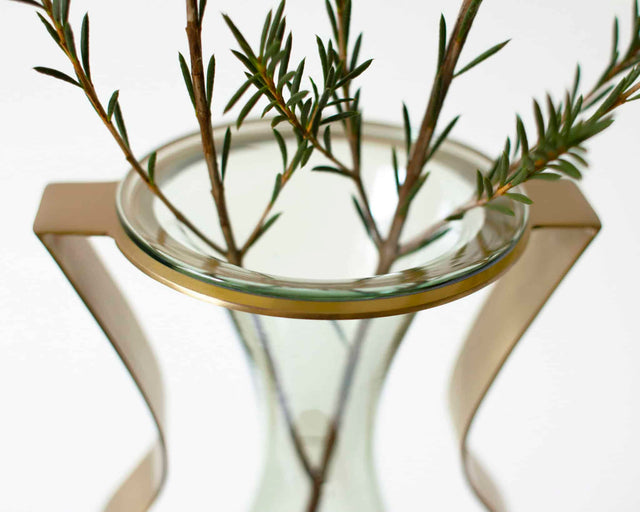 Vase i Glas og Messing