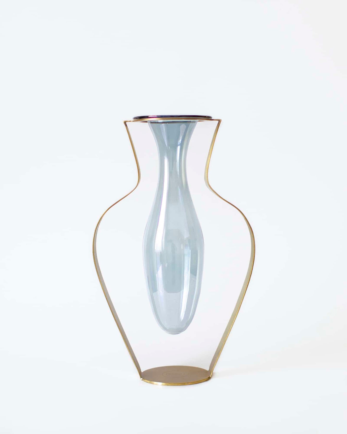 Vase i Glas og Messing